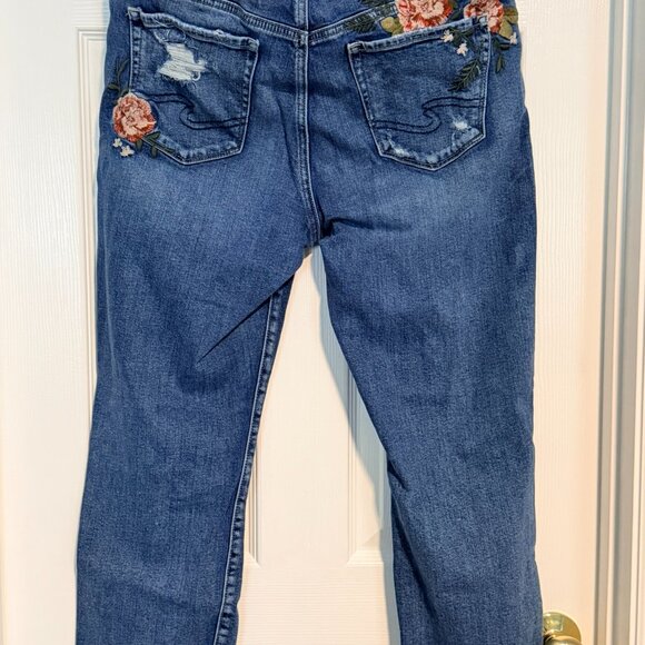 Silver Jeans Co, Mazy Slim Crop Embroidered Distressed Jeans W32/L25 - Picture 9 of 10